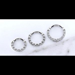 Daith/Septum Clicker Ring White Swarovski 8mm